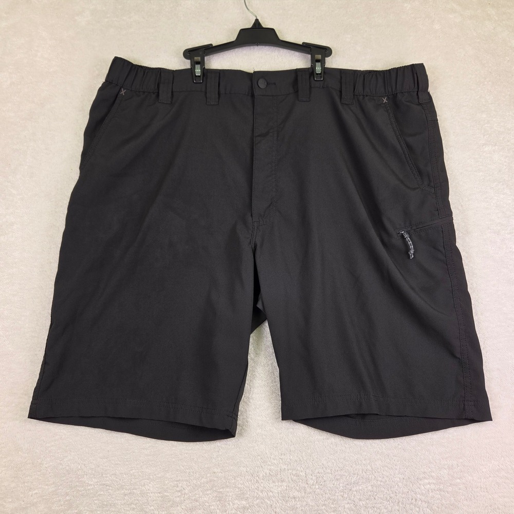 Wrangler Outdoor Series Mens Black Cargo Shorts Elastic Waist Size 42 9.5 Inseam